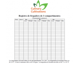 (Espanol) Registro de fregadero de 3 compartimentos (3 Compartment Sink Log) Article Category Image