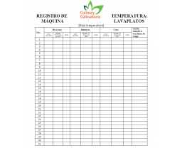(Espanol) Registro de Temperatura: Maquina Lavaplatos (Dish Machine Temp Log - Low Temp) Article Category Image
